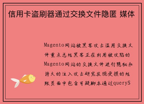 信用卡盗刷器通过交换文件隐匿 媒体